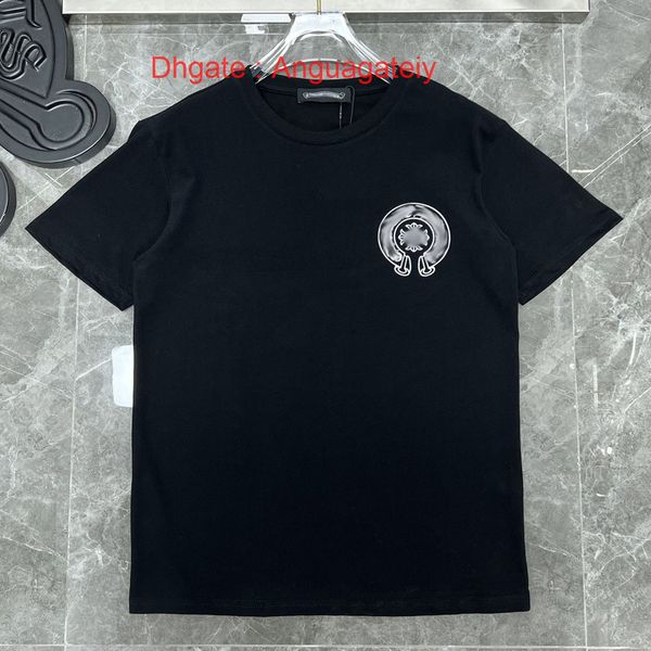 

summer mens luxury t shirts ch brand fashion men tees horseshoe cross designer tshirts loose women shirt classic man hip hop sweater sanskr, White;black