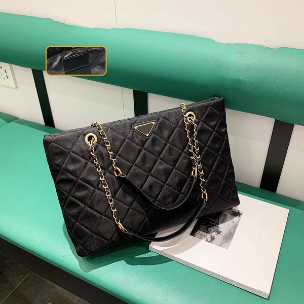 

women cross body shoulder bag designer high capacity totes rhombus nylon chain handbag solid color fashion handbags shopping bags
