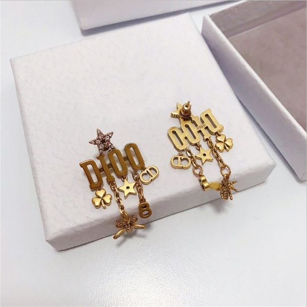 

the jewel online star tassel earrings women's red bronze, Silver