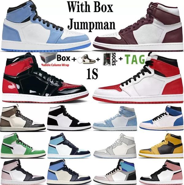 

2023 with box jumpman 1 og 1s mens basketball shoes rebellionaire heritage bordeaux bred patent hyper royal university blue obsidian dark mo