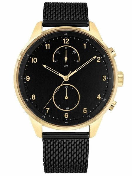 Мужские часы для мужчины кварцевые наручные часы TH1791580 Черная сетка из нержавеющей стали хронограф orologio Reloj модельер наблюдает за качеством Lunette AAA