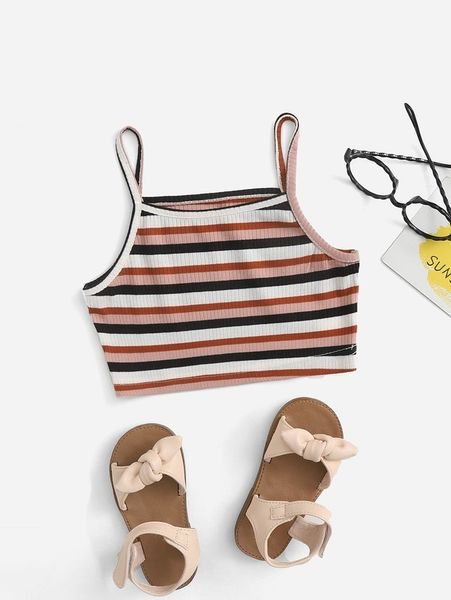 

toddler girls colorful striped cami she, Blue