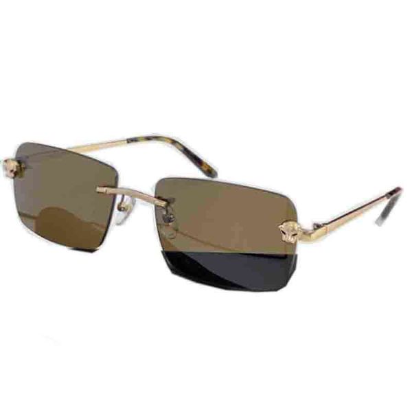 

new fashion sunglasses men luxury frameless frame leopard head brand designer vintage sun glass ladi women unisex, White;black