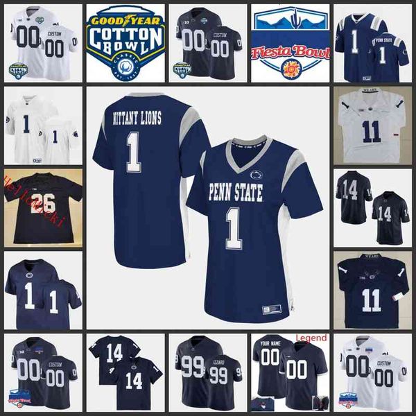 

xflsp college custom penn state nittany lions stitched football jersey 13 ellis brooks 24 keyvone lee 86 brenton strange 1 jaquan brisker 36, Black