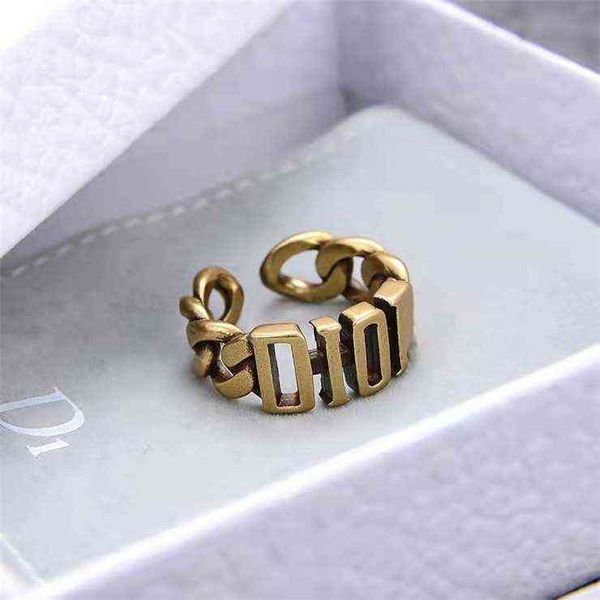 

jewelry 50% off hollowed out letter living female old simple pair open ring, Silver