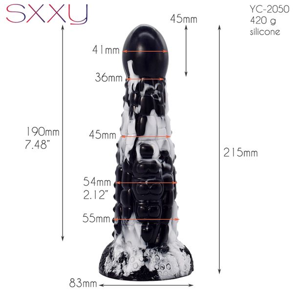 Sxxy Beaded Anal Toys с всасывающей чашкой для женщин влагалище мастурбируйте глубокую текстуру фэнтезийно -фаллоимитатор