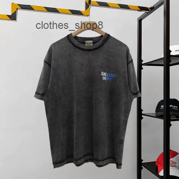 

designer t shirts men's sweatshirts hoodies hip hop high street fashion brand gd gallerydept used wash loose print short sleeve t-shirt, White;black