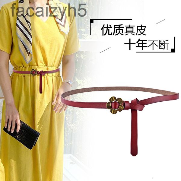 

belts designer beltcowhide belt women's dress with versatile flower buckle simple net red fashion belt63i6, Black;brown