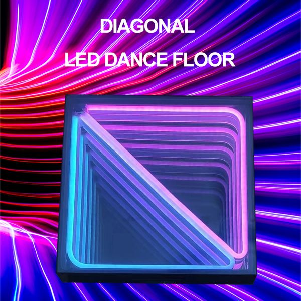 LED-Tanzfläche, Outdoor-Event, Disco, DJ, Nachtclub, digitales buntes Licht