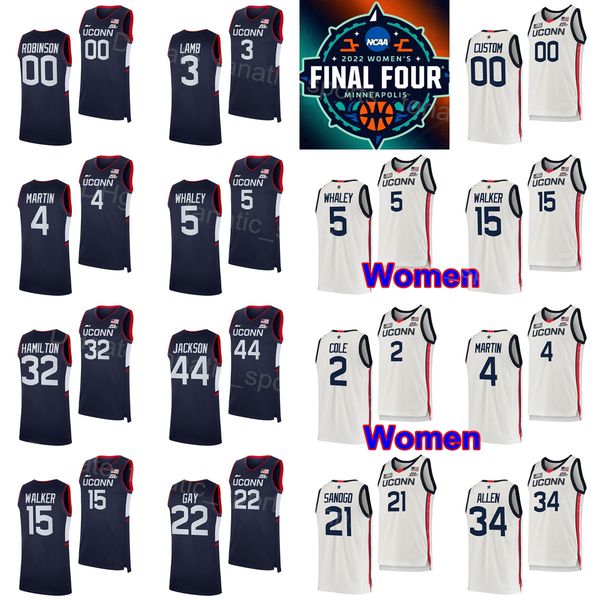 

ncaa final four college azzi fudd women uconn huskies jersey basketball 3 aaliyah edwards 20 olivia nelson-ododa christyn williams evina wes, Black