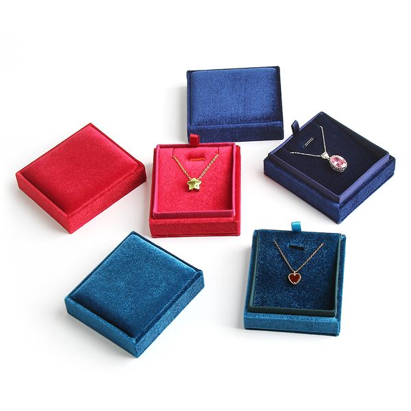 

5pcs corduroy jewelry box creative propose ring gift box necklaces rings pendant packaging box velvet container, Black;white