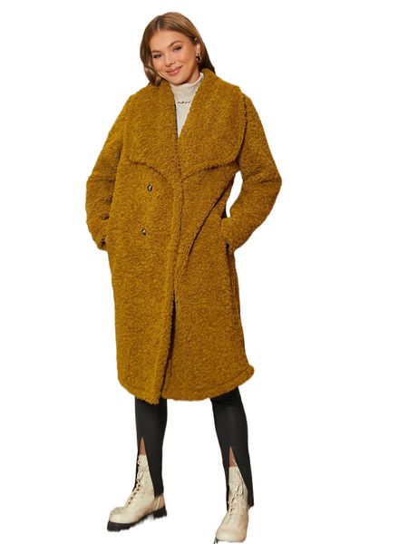 

x georgia toffolo waterfall collar hidden pocket teddy coat p0gb#, Black