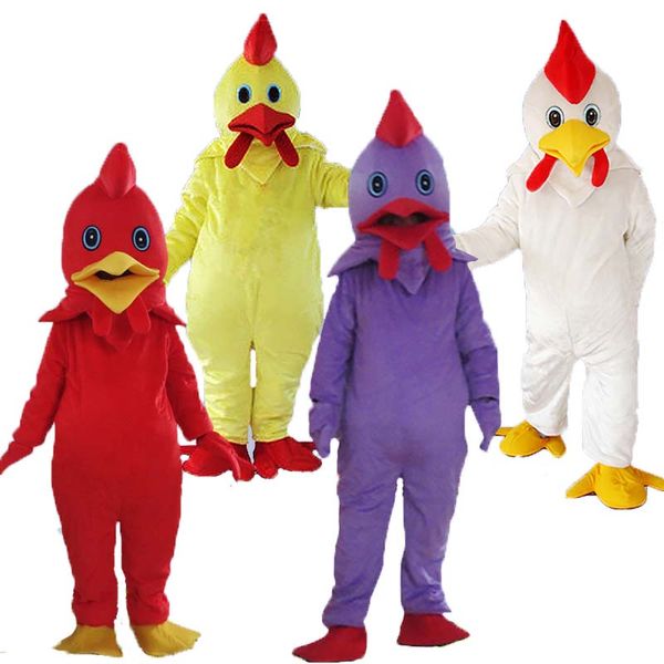 

size white chicken mascot costume wholesale price cock mascot cartoon birthday party halloween dress, Red;yellow