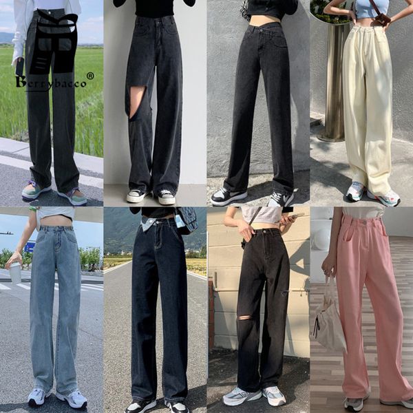 

women's jeans wide leg jeans woman cargo women clothing pants high waist jean summer shorts ele 220824, Blue