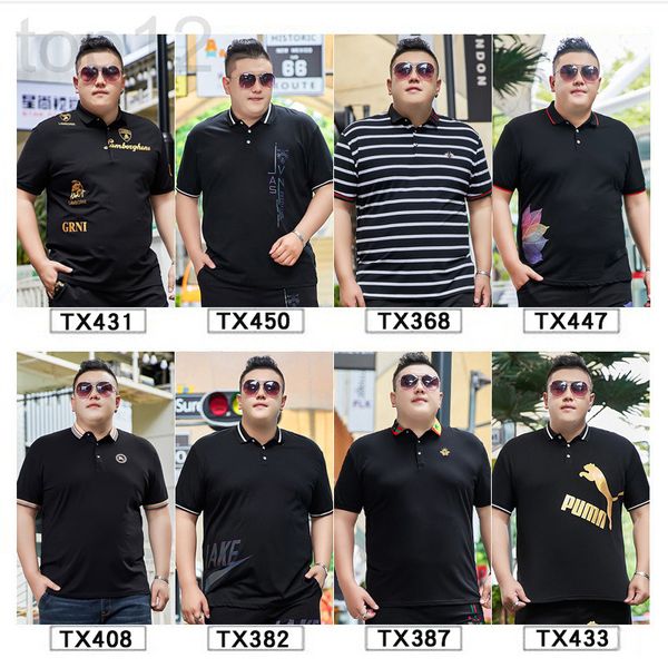 

men's t-shirts designer fat men's plus fat size short sleeved t-shirt man large loose half bottomed shirt lapel polo msx1, White;black