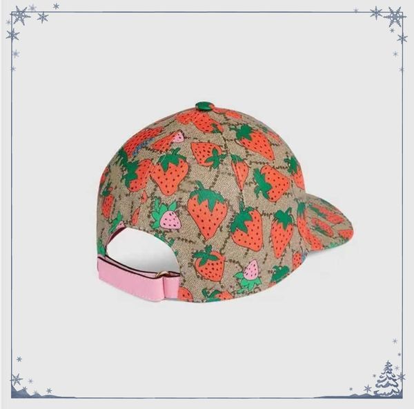 

classic letter strawberry print baseball cap women famous cotton adjustable skull sport golf ball caps curved cactus sun hat5666, Blue;gray