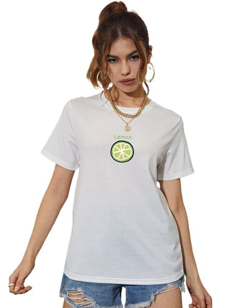 

lemon & letter graphic tee q4zw#, White