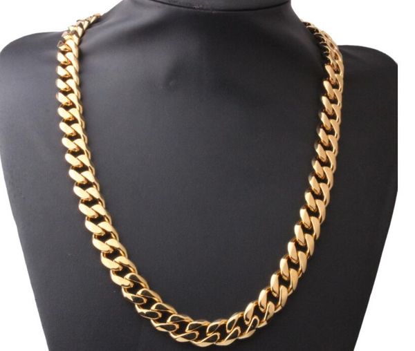 

18k men's gold chains 13mm wide gold plated necklace, Silver