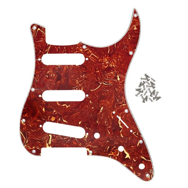 4Ply 11 Buracos SSS Guitar Pickguard Tortoise Shell Scratch Plate Parafusos Para Guitarra Elétrica Acessórios