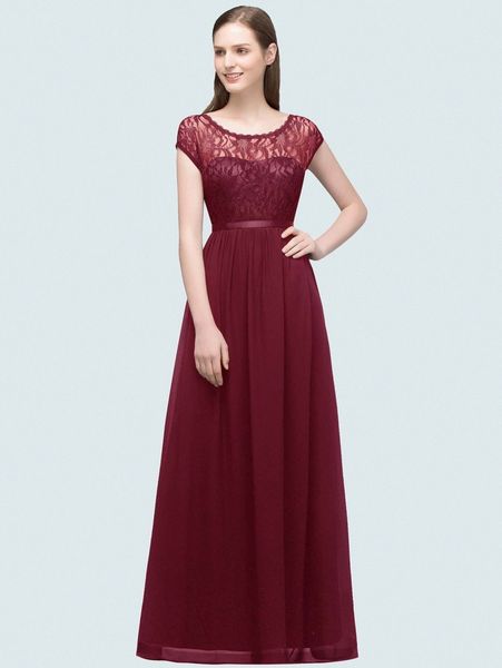 

babyonline d.r.e.s.s. contrast floral lace chiffon maxi prom dress q4k4#, Black;gray