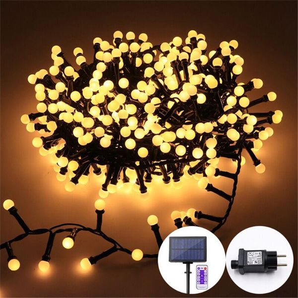 Dizeler Güneş enerjili 5/10m LED havai fişekler Dize Işıkları 8modes su geçirmez globe Noel Açık Halloween Weddingled