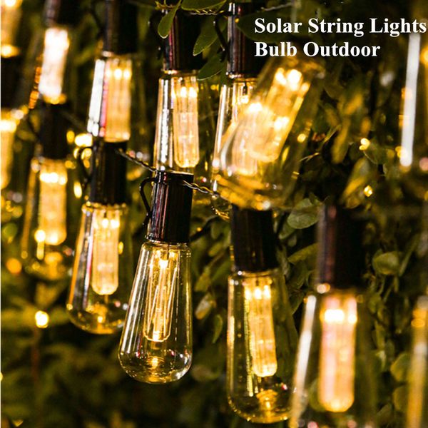 Светодиодные солнечные струнные светильники на открытом воздухе рождественские украшения IP65 водонепроницаемые сказочные лампочки для садового патио для кемпинга свадьба