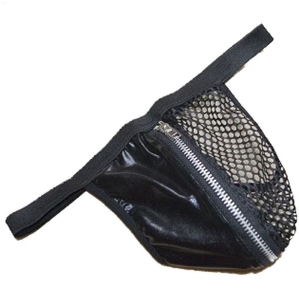 

underpants men's black low waist zipper thongs t-back knickers brief gays clothes sissy panties inmitate nightclub lingerie, Black;white