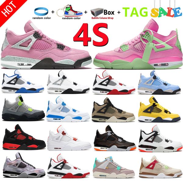 

2022 4s iv 4 men women basketball shoes soft pink fire red university blue black cat sail white cement purple taupe hyper royal military bla