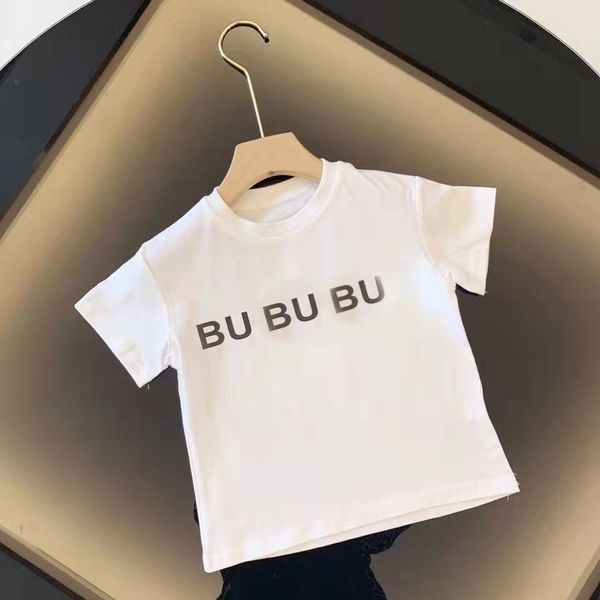 

child clother children t-shirts summer t-shirt short sleeve shirt childrens baby girls boys with letter pattern kids clothes tees size 90-1, Blue