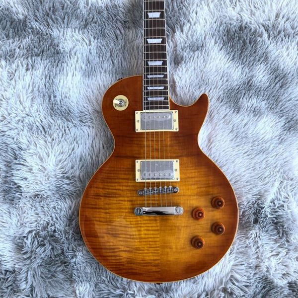 

classic brand electric guitar exquisite and natural corrugated smoke color thick sound fine workmanship delivery