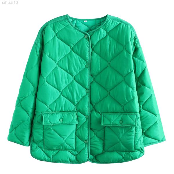 Jaqueta de Parkas Feminina Bomber Casaco Verde Outwear Casual Casual Casa Loue Lear