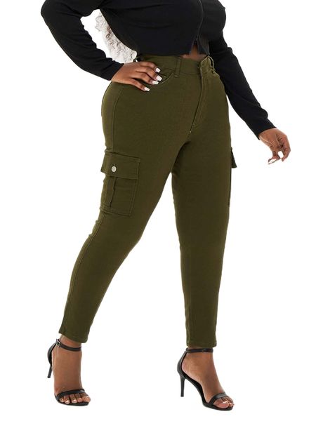 

plus flap pocket skinny jeans k6mc#, Blue