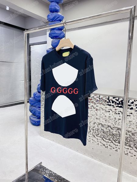 

22ss men women designers t shirts tee paris cat strawberry letter print cotton short sleeve crew neck streetwear white blue xinxinbuy xs, White;black