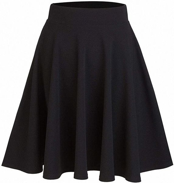 

womens skirt xxs-6xl plus size super stretchy elastic waist skirts l0c7#, Black