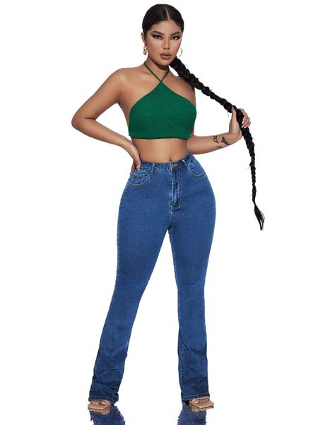 

sxy stacked bootcut jeans n5mo#, Blue