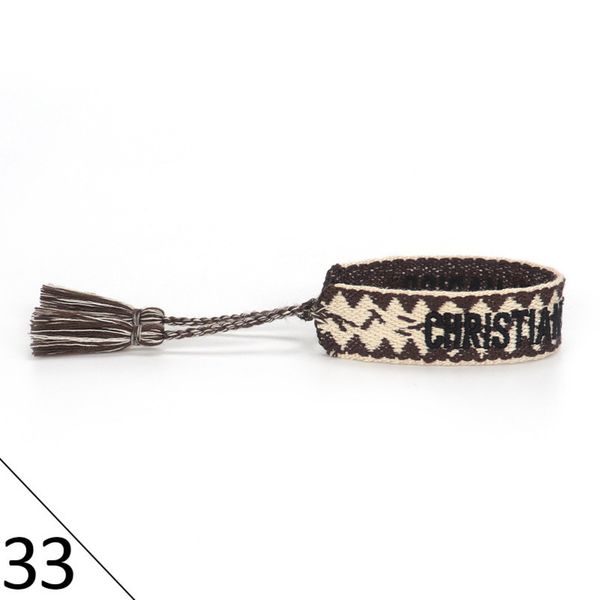 

designers fashion wovens friendship bracelet for luxury brand d handmade braided bracelets with tassel print embroidery men bangle code 20-3, Golden;silver