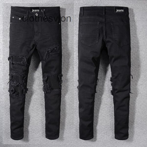 

mens jeans designer jean amirs trend men's black patch simple slim fit leggings #569, Blue
