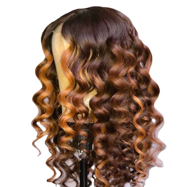 

honey blonde 13x6 lace front human hair wig ombre human hair wig loose curly pre plucked lace wigs for women remy hair 150 ishe, Black