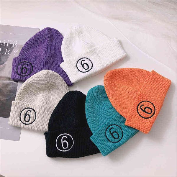 

letter embroidery crochet knit cap beanie autumn new solid warm skullies hats caps female knitted hat ladies girls winter hat j220722, Blue;gray