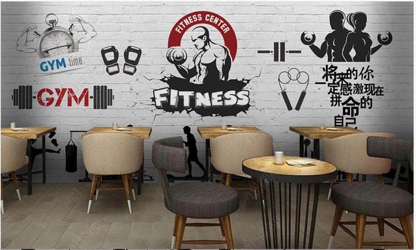 Wallpapers Benutzerdefinierte PO Wallpaper für Wände 3 D Gym Wandbild HD Mode Sport Fitness Übung Hintergrund Wandpapiere Home Dekoration