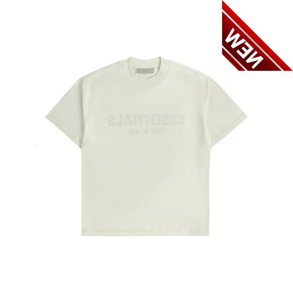 

fog high street essentials double line exhibition limited silicone letter short sleeve t-shirt trend loose top, White;black