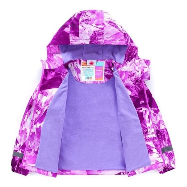 

spring autumn child kid clothes baby girls windproof waterproof sporty jackets outwear inner polar fleece coats lj20117, Blue;gray