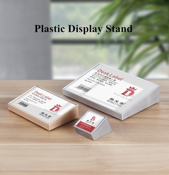 

90x54mm acrylic sign holder table number signs card display stand plastic menu paper holder price label holder tags