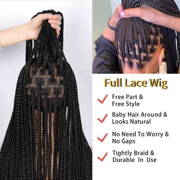 

nxy hair wigs kalyss 36 inches full lace front knotless box braided wigs with baby hair super long synthetic braids wig for black women 0505