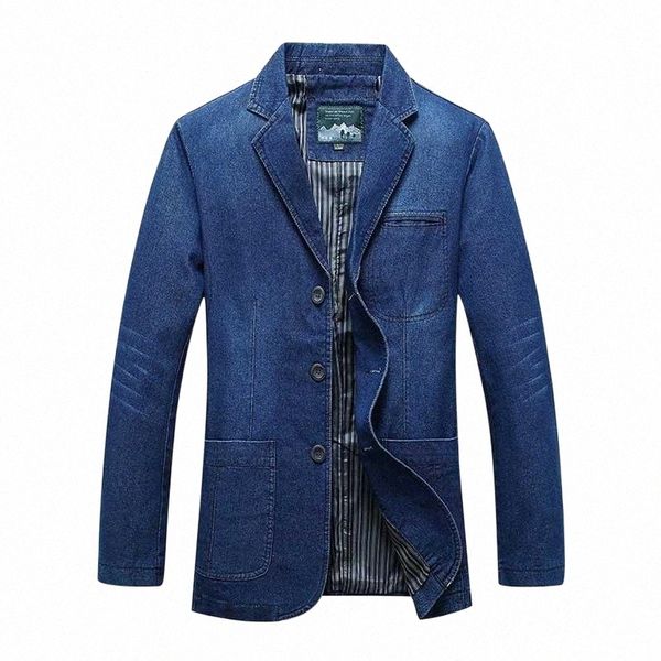 

men's jackets denim jacket spring fall trim cotton coat v16h#, Black;brown
