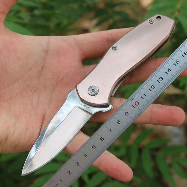 1 Pz di Alta Qualità DA146 Coltello Pieghevole Flipper Assistita 3Cr13Mov Lama Lucida A Specchio Manico In Acciaio Coltelli Da Tasca EDC Con Scatola Al Minuto