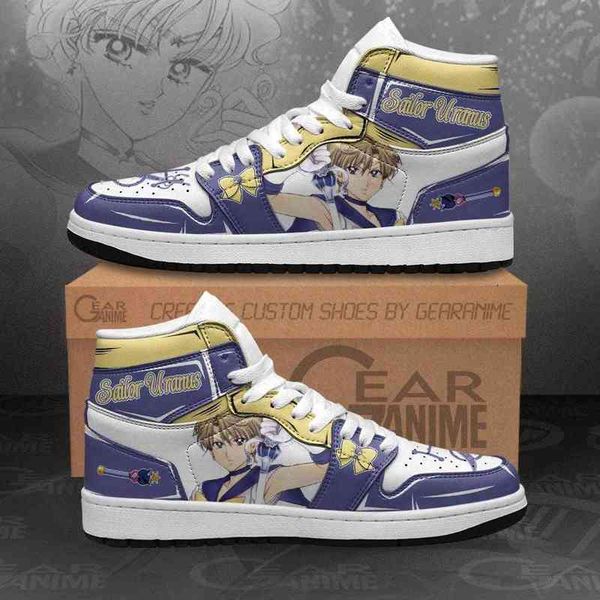 

sailor uranus sneakers moon anime shoes, Black
