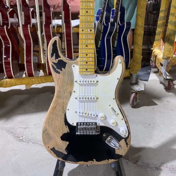 Yaşlı St Electric Guitar Alder Vücut Akçaağaç Klavye 100% El yapımı yüksek kaliteli gitarar