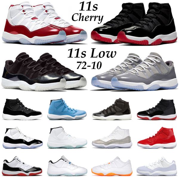 

ale 11s basketball shoes men women jumpman 11 cherry 72-10 low cool grey 25th anniversary bred pantone pure violet mens trainers sport sneak