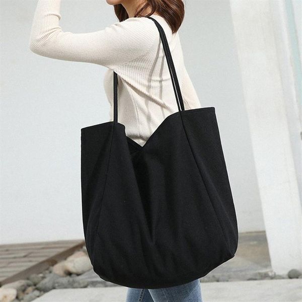 

women girl tote bag canvas shopping bag reusable soild extra large tote grocery eco environmental shopper shoulder bags 105o#257w